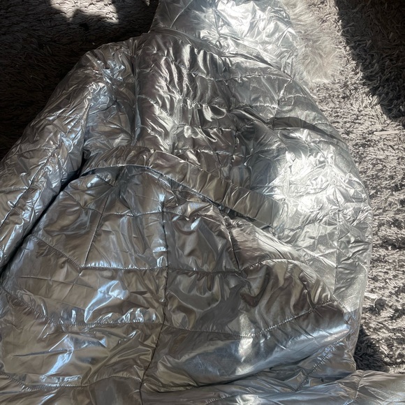 - -❄️ Women  SILVER Winter Onesies Ski Suit Fur Collar Ski Jumpsuit Snowsuit NEW - Picture 16 of 17